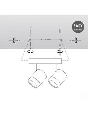 Home sweet home LED opbouwspot Manu 2 lichts ↔ 16 cm - zwart Home sweet home LED opbouwspot Manu 2 lichts ↔ 16 cm - zwart