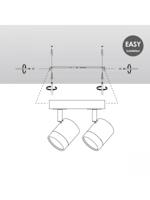 Home sweet home LED opbouwspot Manu 2 lichts ↔ 16 cm - zwart - thumbnail