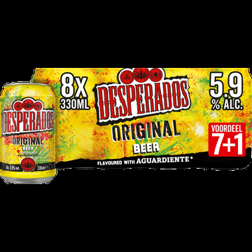 Desperados Original Bier Blik 7+1 x 330ml bij Jumbo