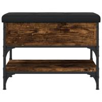 Schoenenbank 62x42x45 cm bewerkt hout gerookt eikenkleurig - thumbnail
