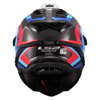 LS2 endurohelm "mx701 explorer carbon frontier ii", inwendig zonnevizier, uitneembaar, wasbaar, hypoallergeen en ademend, verstevigde kinriem, rescue wangkussentjes, dubbele d-voering helmet mx701 expl. car.fr.ii xxl wh/blue/bl - thumbnail