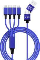 Smrter SMRTER_ELITE_C_NB USB-laadkabel USB-A stekker, USB-C stekker, USB-C stekker, Apple Lightning stekker, USB-micro-B stekker 1.20 m Navy-blauw - thumbnail