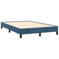 Boxspring met matras fluweel donkerblauw 120x200 cm - thumbnail
