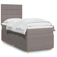 Boxspring met matras stof taupe 100x200 cm - thumbnail