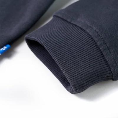 Kindersweater met capuchon halve rits 104 antraciet- en cognackleurig Kindersweater met capuchon halve rits 104 antraciet- en cognackleurig