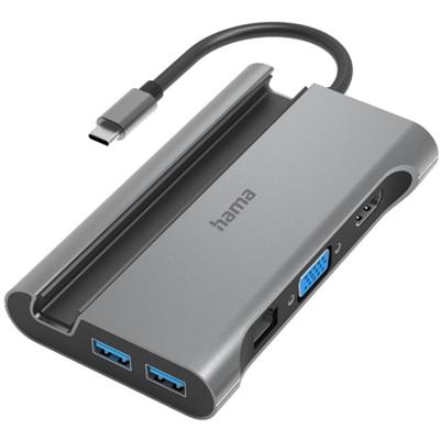 Hama USB-C-hub Multiport 7-poorts 3x USB-A USB-C VGA HDMI LAN/ethernet