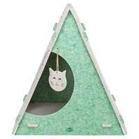 Trixie kattenmand speelbox lucy driehoekig vilt zand / groen - thumbnail