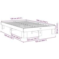 Bedframe zonder matras 120x190 cm massief hout eiken - thumbnail