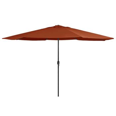 Parasol met metalen paal 390 cm terracottakleurig
