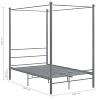 Hemelbedframe metaal grijs 140x200 cm - thumbnail