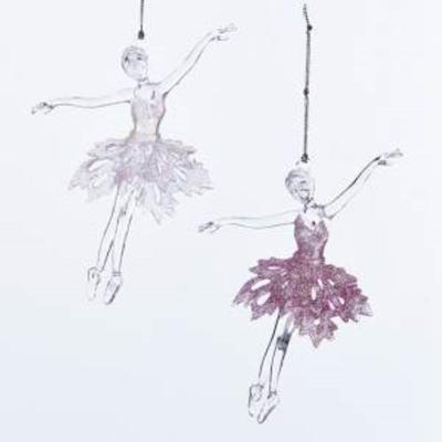 Ballet girl acrylic pink & white 6 inch kerst Kurt S. Adler - Kurt s adler