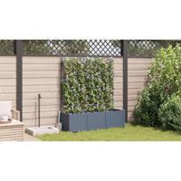 VidaXL Tuin bloempot 3 pcs licht grijs 120 x 40 x 143 cm staal - thumbnail