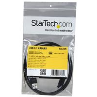 Kabel USB A naar USB C Startech USB31AC1M Zwart - thumbnail