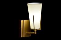 Muurlamp DKD Home Decor 25W Gouden Metaal Polyester Wit 220 V (12 x 14 x 25 cm) - thumbnail