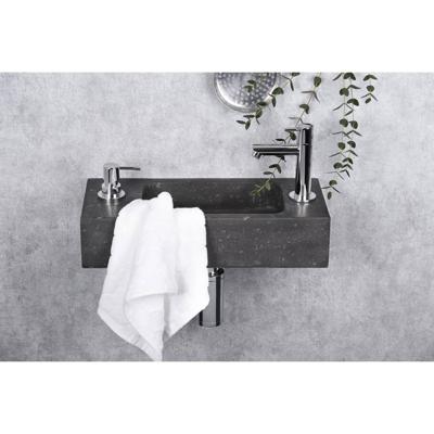 Fonteinset Differnz Sapon Rechts 42.5x18.5x9 cm Geintegreerde Zeepdispenser Natuursteen Antraciet Differnz Fonteinset Differnz Sapon Rechts 42.5x18.5x9 cm Geintegreerde Zeepdispenser Natuursteen Antraciet Differnz