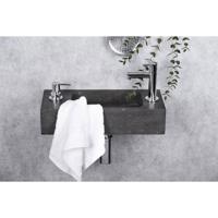 Fonteinset Differnz Sapon Rechts 42.5x18.5x9 cm Geintegreerde Zeepdispenser Natuursteen Antraciet Differnz - thumbnail