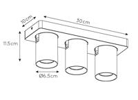 Lucide NIGEL Plafondspot 3xGU10 - Antraciet - thumbnail