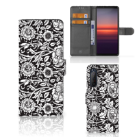 Sony Xperia 5II Hoesje Black Flowers - thumbnail