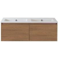 Frozen Badmeubelset 120 cm - Greeplijst in Kleur - Honey - Keramische Wastafel Wit Zonder Kraangat - thumbnail