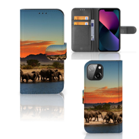iPhone 13 Mini | Telefoonhoesje | Met pasjeshouder | Olifanten - thumbnail