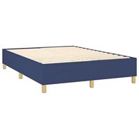 Boxspring met matras stof blauw 140x190 cm - thumbnail