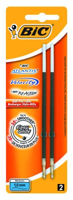 Balpenvulling Bic voor diverse balpennen medium zwart blister à 2st