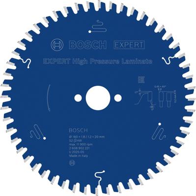 Bosch Accessoires EXPERT High Pressure Laminate Cirkelzaagblad | 160 x 1,8/1,2 x 20 mm | T52 - 2608902221
