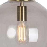 QAZQA Smart hanglamp messing met smoke glas 30 cm incl. Wifi ST64 - - thumbnail
