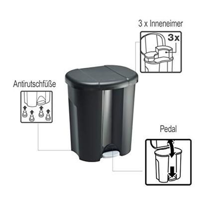 Rotho Trio pedaalemmer 41 Liter Rotho Trio pedaalemmer 41 Liter