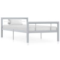 Bedframe metaal grijs en wit 100x200 cm - thumbnail