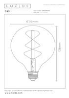 Lucide G95 - Filament lamp - Ø 9,5 cm - LED 3 StepDim (Memory) - E27 - 1x4,9W 2200K - Amber - thumbnail