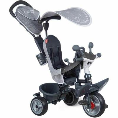 Smoby - Baby Driver Plus grijze driewieler - Evolutieve kinderfiets vanaf 10 maanden - Silent Wheels - Parkeerrem Smoby - Baby Driver Plus grijze driewieler - Evolutieve kinderfiets vanaf 10 maanden - Silent Wheels - Parkeerrem