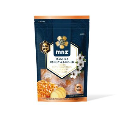 Manuka New Zealand Manuka Honing MGO 100+ pastilles gember 120 Gram