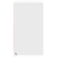 Nachtkastje met LED-verlichting bewerkt hout wit - thumbnail