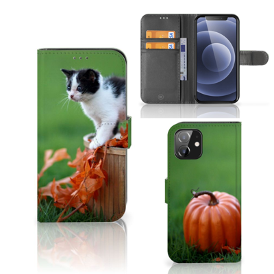 iPhone 12 | 12 Pro (6.1") | Telefoonhoesje | Met pasjeshouder | Kitten
