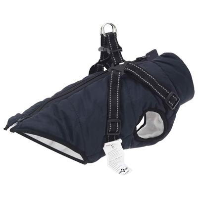 Hondenjas met harnas Marineblauw XL Fleece en polyester