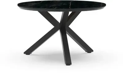 Tierra Outdoor dining tuintafel orbital marble trespa 120x74.5cm charcoal