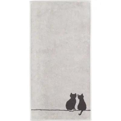 Cawö Cawö Cute Cats 6263 Badlaken 80x150 platin/basalt