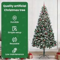 VidaXL Kunstkerstboom groen 240 cm pvc en staal en kunststof - thumbnail