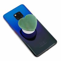 Edelstenen Sticker voor Telefoon Groene Aventurijn Hart - thumbnail