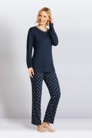 Hajo dames pyjama blauw met print - thumbnail