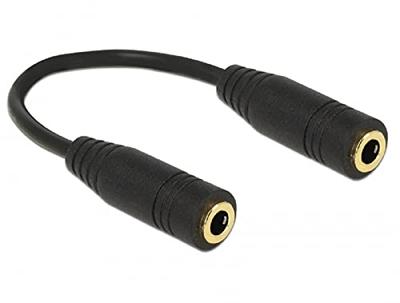 Delock 65896 65896 Audio Verlengkabel [1x Jackplug female 3,5 mm - 1x Jackplug female 3,5 mm] Zwart