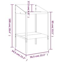 Plantenstandaard 56,5x54,5x100 cm verzinkt staal antracietkleur - thumbnail