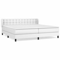 Boxspring met matras kunstleer wit 200x200 cm - thumbnail
