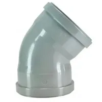 Afvoerbocht dubbele manchet 110 mm 45 graden PVC - thumbnail