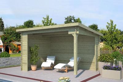 Overkapping Lara 380x275 Olijfgroen Geimpregneerd Outdoor Life - Outdoor life