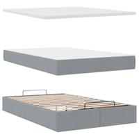 Ottoman bed met matras 120x200cm stof lichtgrijs - thumbnail