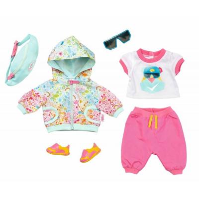 BABY born kledingset voor pop tot 43 cm roze/turquoise 6 delig