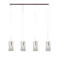 Hanglamp Quattro Modern 100 cm 4 Lichts Met Transparant Glas - thumbnail