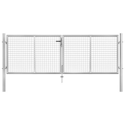 Tuinpoort gegalvaniseerd staal 300x75 cm zilver